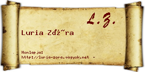 Luria Zóra névjegykártya